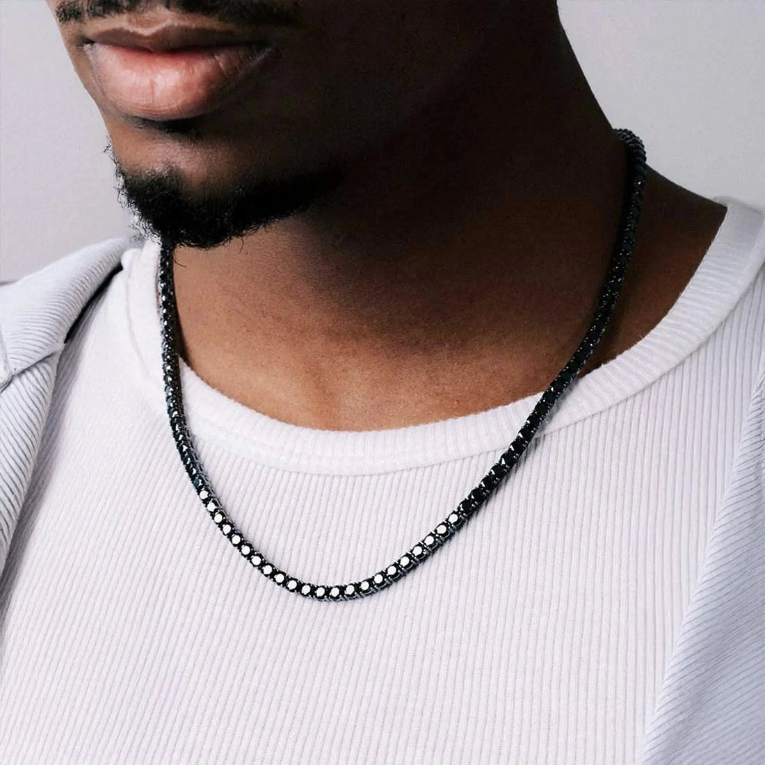 Drice Jewelry | דרייס תכשיטים שרשרת שרשרת טניס 4 מ״מ שחורה