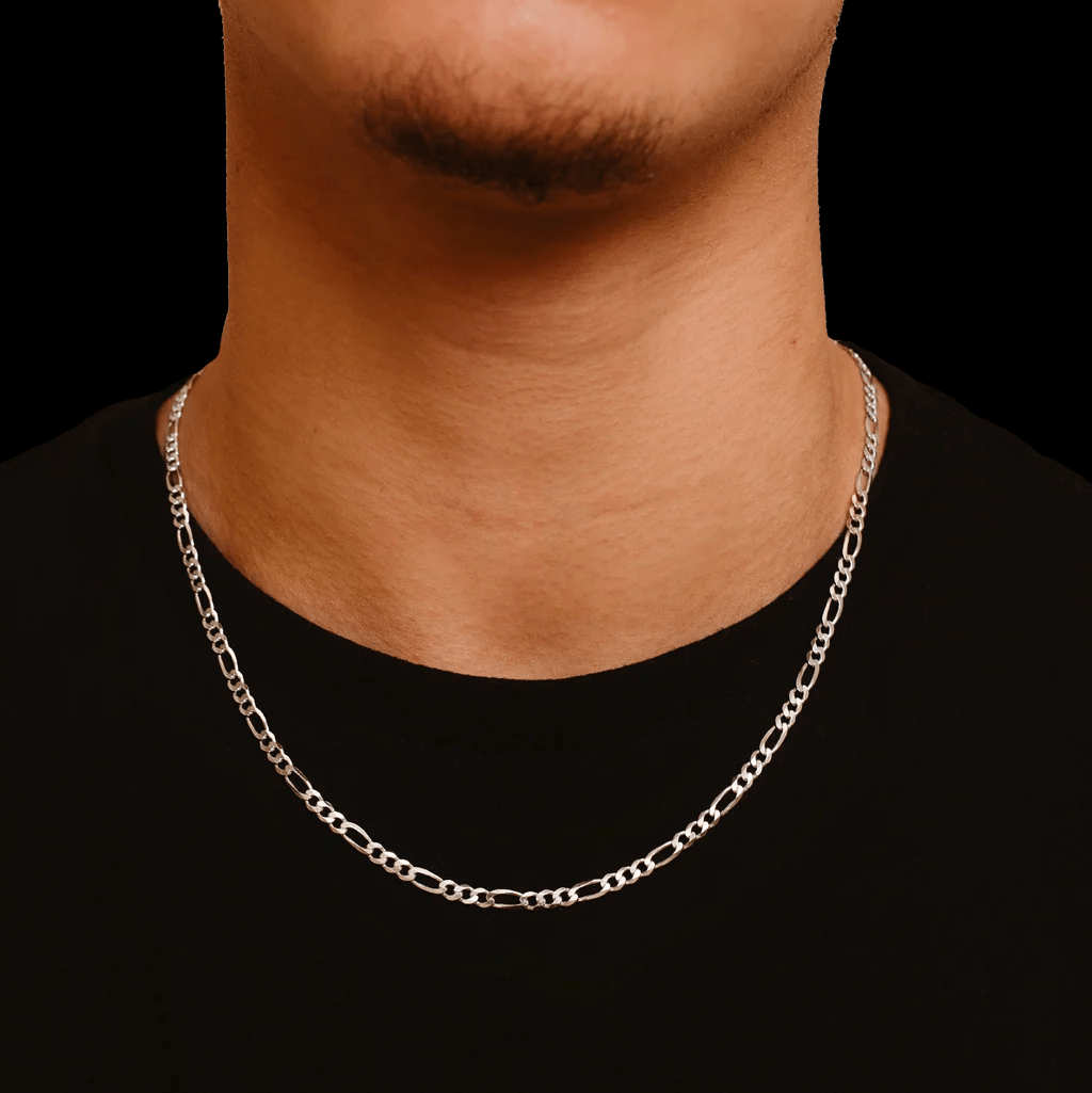 Drice Jewelry | דרייס תכשיטים שרשרת 51 ס"מ | 20 אינצ' שרשרת פיגארו 4 מ"מ | צבע כסף