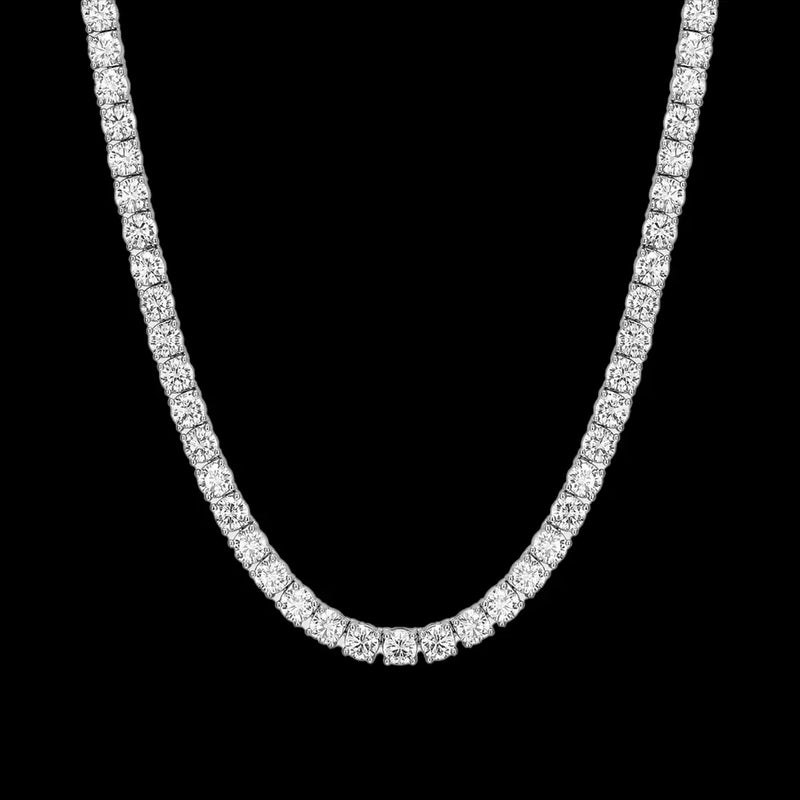 שרשרת טניס בציפוי זהב לבן