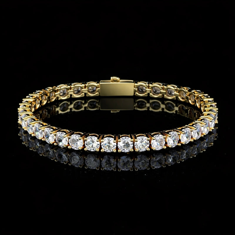 צמיד טניס זהב עבה