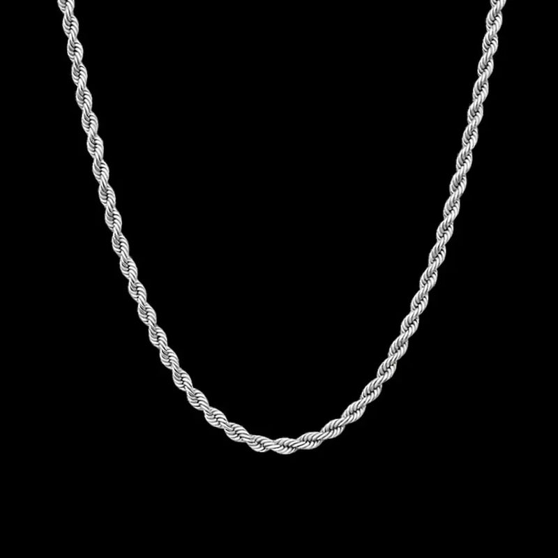 שרשרת חבל בציפוי זהב לבן