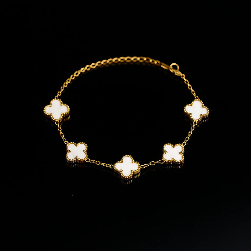 צמיד תלתן | צבע זהב x לבן