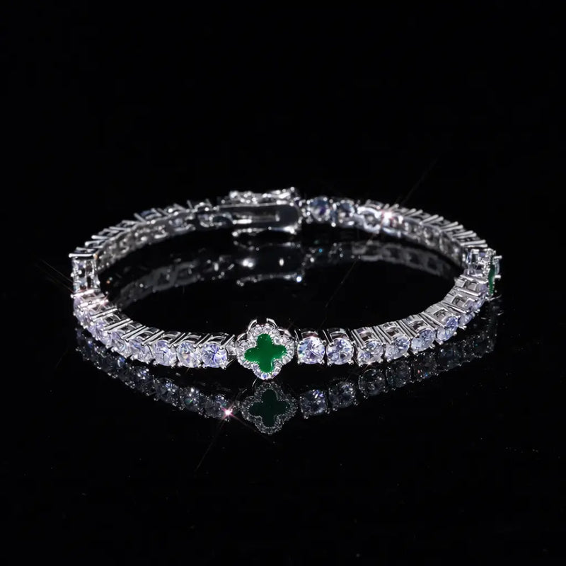 צמיד טניס תלתן ירוק | דגם רוקסטאר