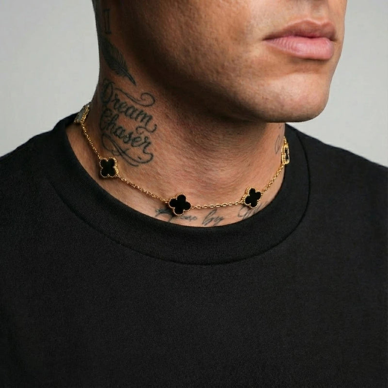 שרשרת תלתן בציפוי זהב