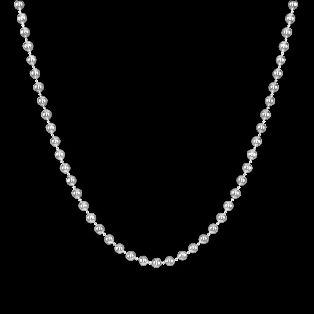 שרשרת כדורים זהב לבן