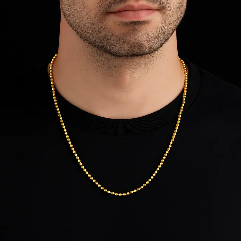 שרשרת כדורים בציפוי זהב