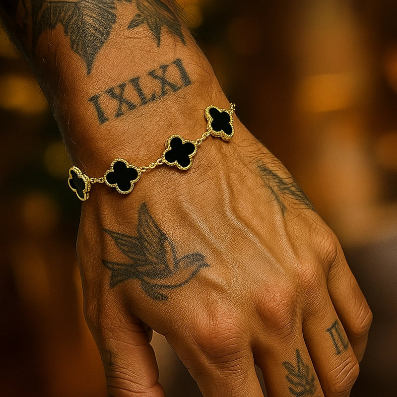 צמיד תלתן זהב לגבר