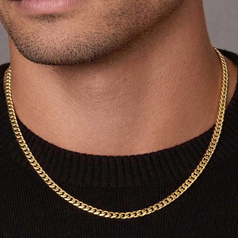 שרשרת חוליות גורמט בציפוי זהב