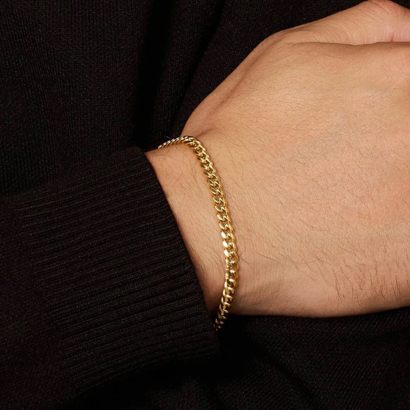 צמיד חוליות גורמט בציפוי זהב