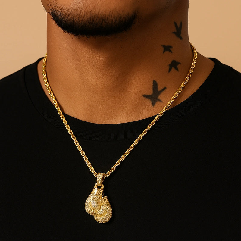 שרשרת כפפות איגרוף זהב