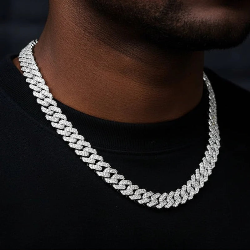 שרשרת אייס אנטרטיקה בציפוי זהב לבן 14K