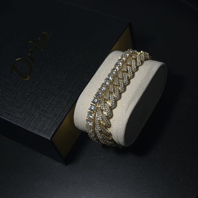 סט צמידי אייס אנטרטיקה x טניס בציפוי זהב