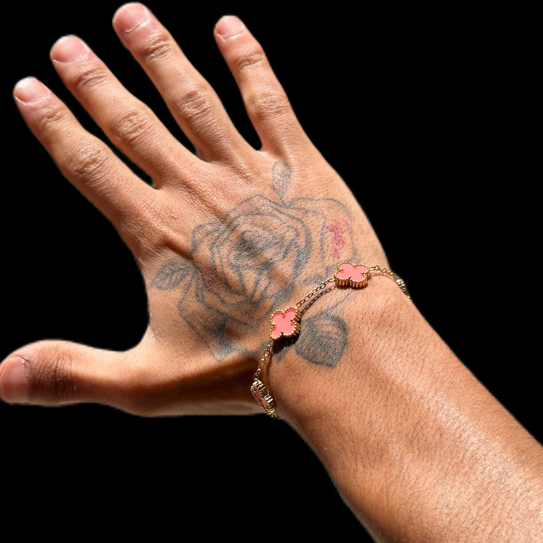 Drice Jewelry | דרייס תכשיטים צמיד לגבר צמיד תלתן | צבע זהב x וורוד