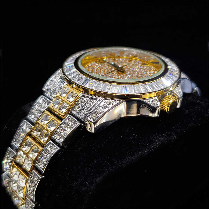 שעון יד לגבר | שעון יוקרתי מדגם בוגטי בצבע זהב & כסף