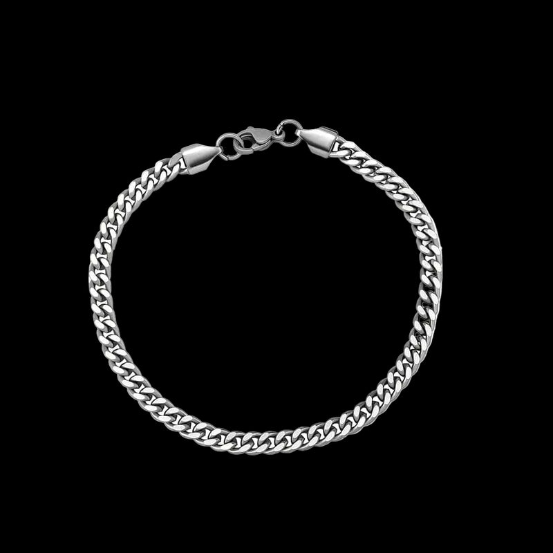 צמיד חוליות גורמט בציפוי זהב לבן 14K