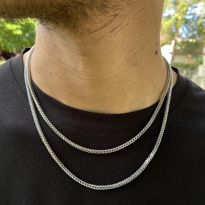 שרשרת כסף פרנקו לגבר