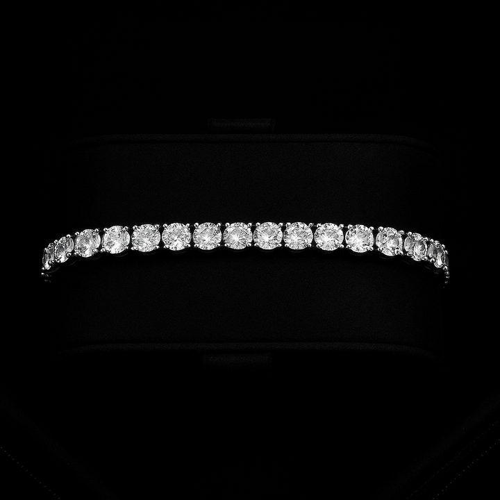 צמיד טניס לגבר | זהב לבן 5 מ״מ