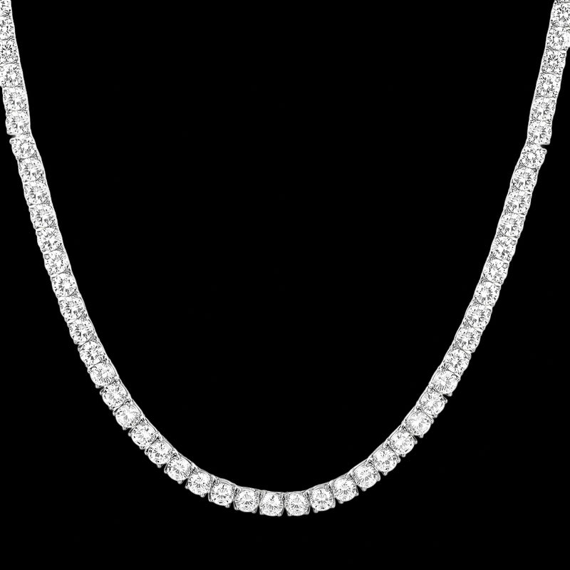 שרשרת טניס עבה זהב לבן לגבר