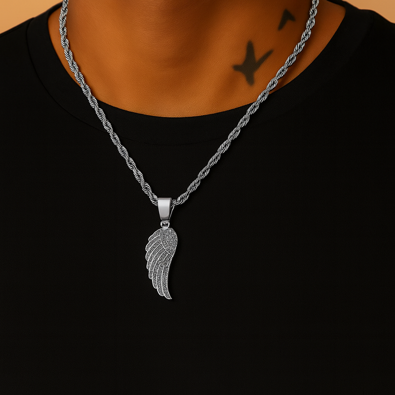 שרשרת אייס כנף זהב לבן