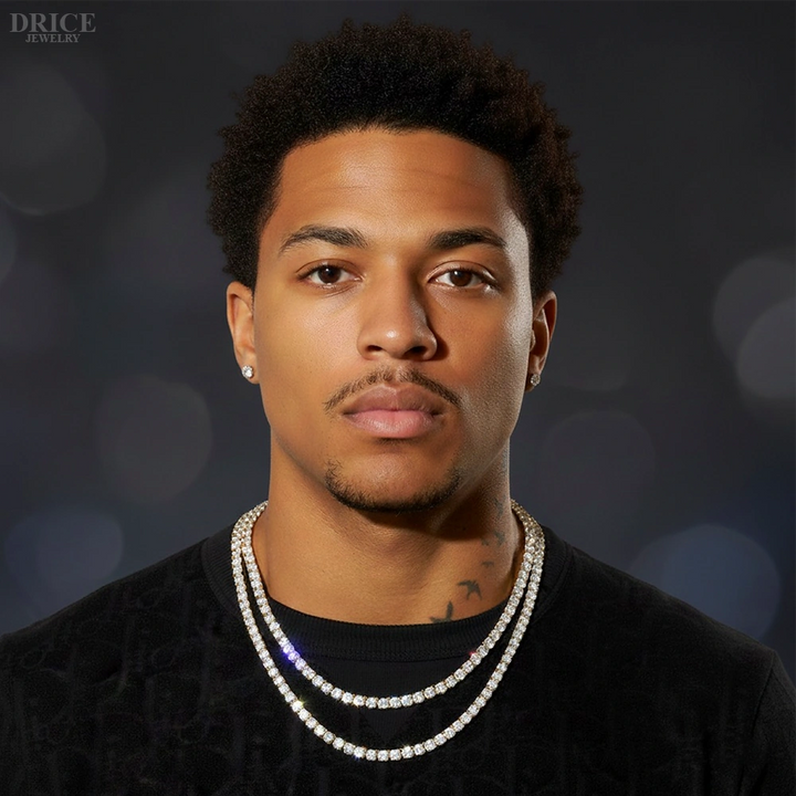 שרשרת טניס זהב לבן 