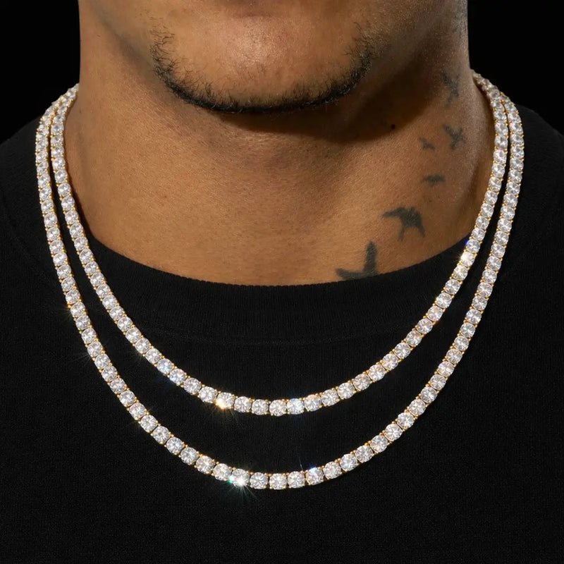 שרשרת טניס בציפוי זהב