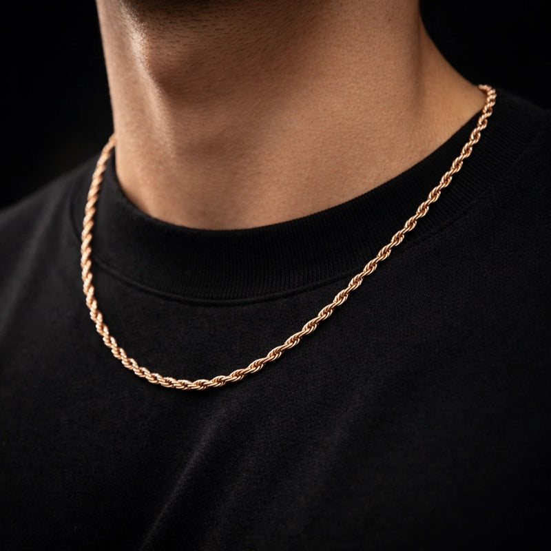 שרשרת חבל רוז גולד