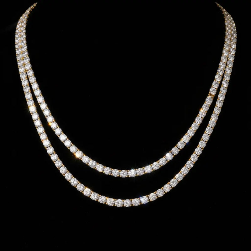 שרשרת טניס בציפוי זהב