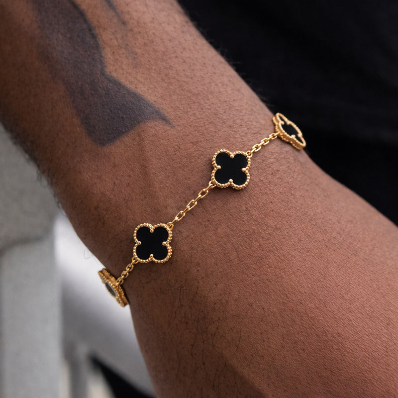 צמיד תלתן זהב לגבר