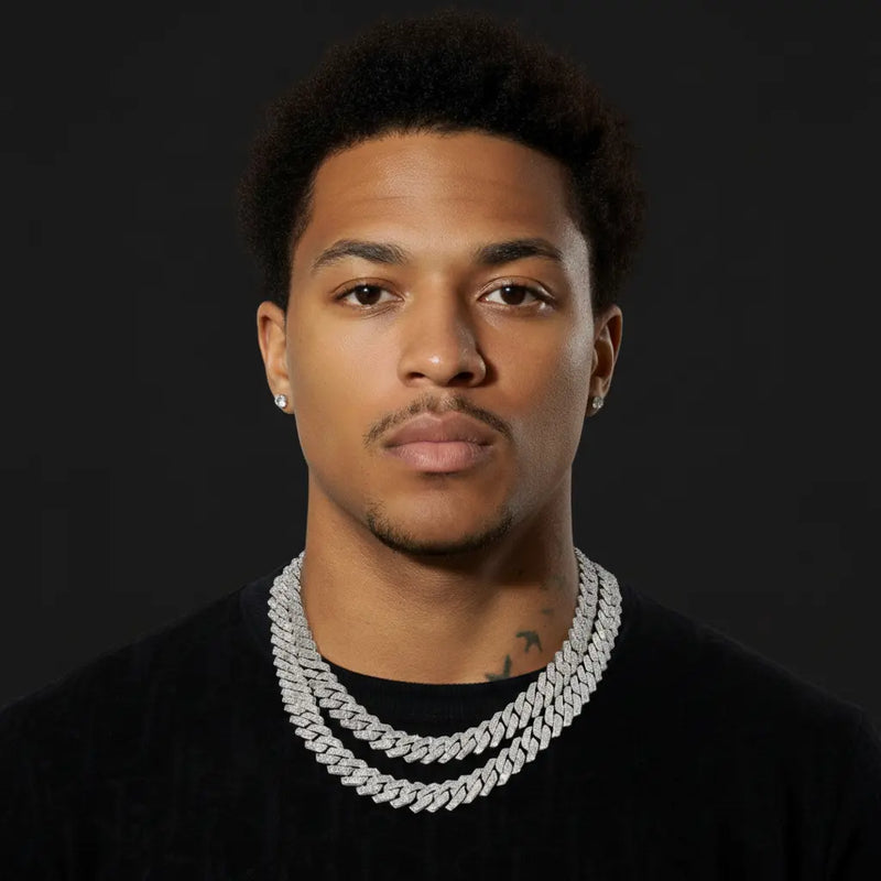 שרשרת אייס אנטרטיקה | ציפוי זהב לבן