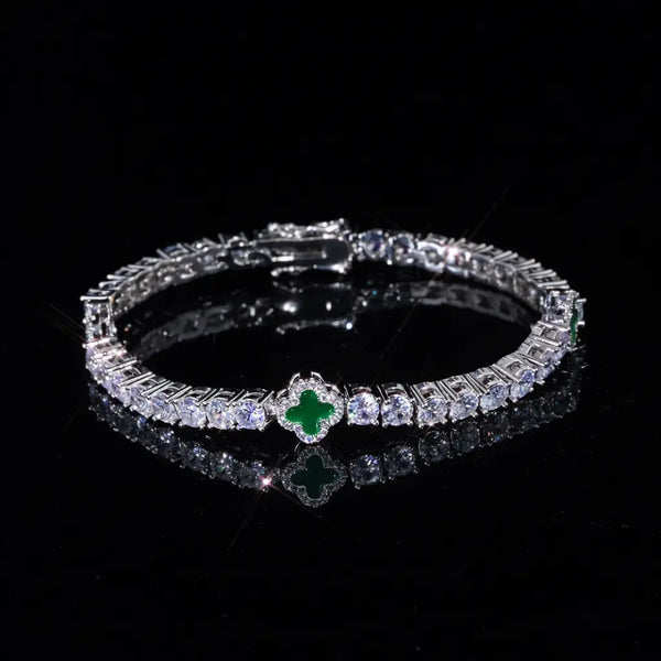 צמיד טניס תלתן ירוק | דגם רוקסטאר