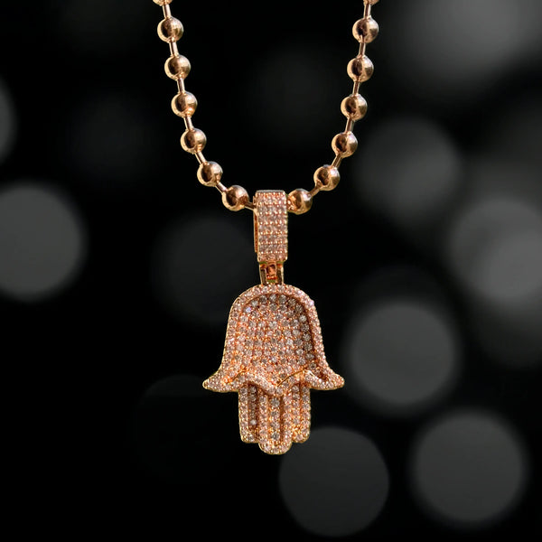 שרשרת חמסה כדורים רוז גולד