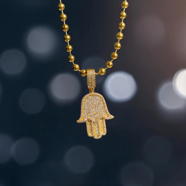 Drice Jewelry | דרייס תכשיטים שרשרת שרשרת כדורים שרשרת חמסה לגבר | צבע זהב