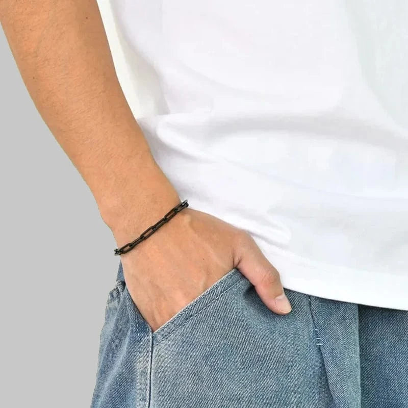 Drice Jewelry | דרייס תכשיטים צמיד לגבר צמיד חוליות שחור לגבר פנטום