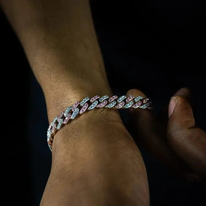 Drice Jewelry | דרייס תכשיטים צמיד לגבר Medium | 19CM צמיד מיאמי ™ | זהב לבן & וורוד