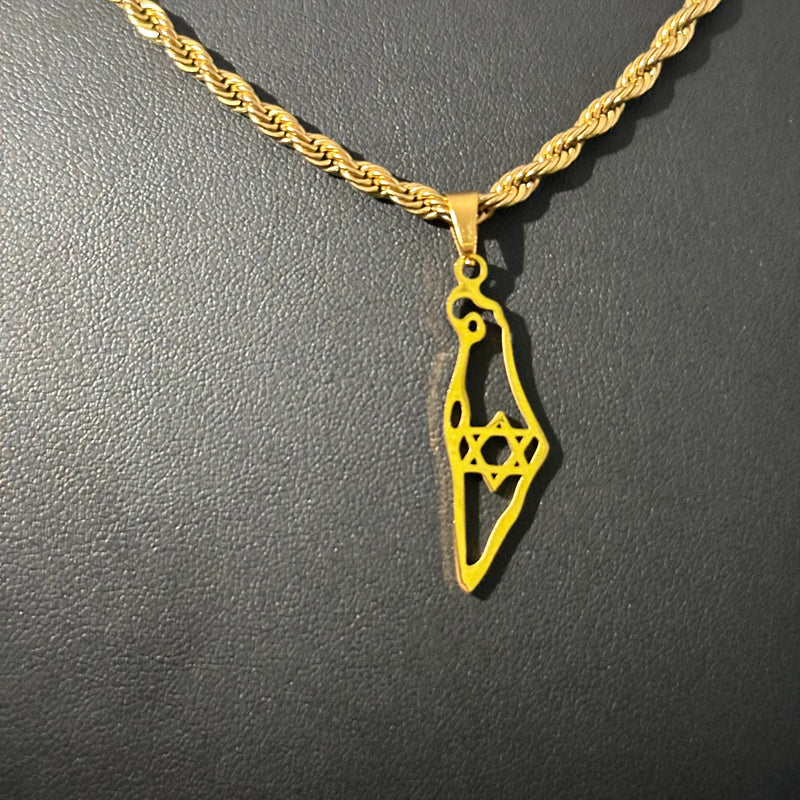 שרשרת לגבר | שרשרת ארץ ישראל בצבע זהב