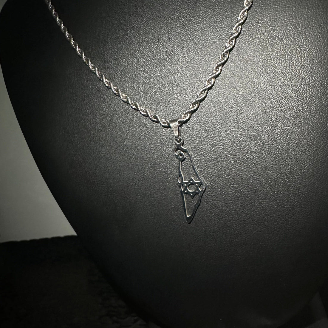 Drice Jewelry | דרייס תכשיטים שרשרת שרשרת לגבר | שרשרת ארץ ישראל בצבע כסף