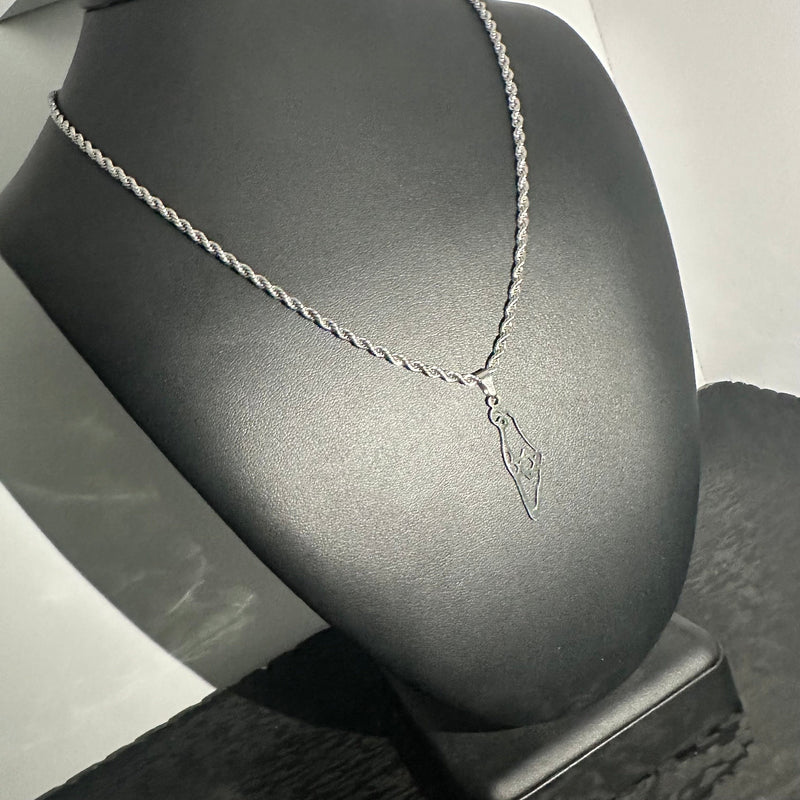 שרשרת לגבר | שרשרת ארץ ישראל בצבע כסף