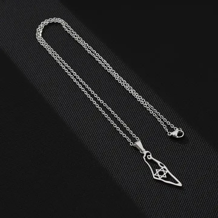 Drice Jewelry | דרייס תכשיטים שרשרת שרשרת לאישה | שרשרת ארץ ישראל בצבע כסף