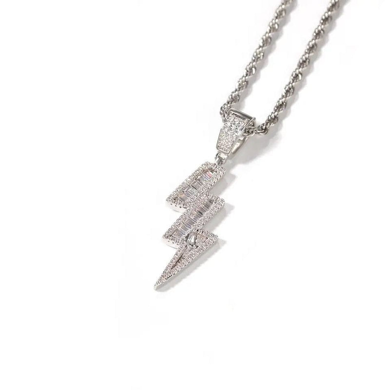 שרשרת לגבר | שרשרת ברק כפול בצבע כסף