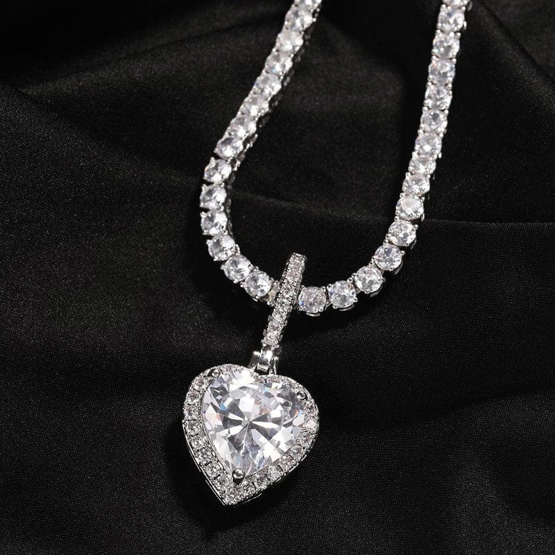 שרשרת לאישה | שרשרת טניס עם תליון לב