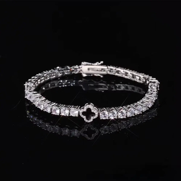 צמיד טניס תלתן | זהב לבן | המקורי