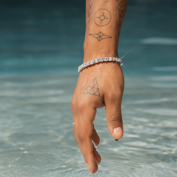 צמיד טניס לגבר | זהב לבן 5 מ״מ