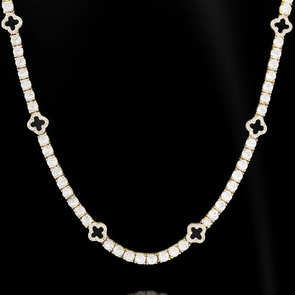 שרשרת טניס תלתן זהב