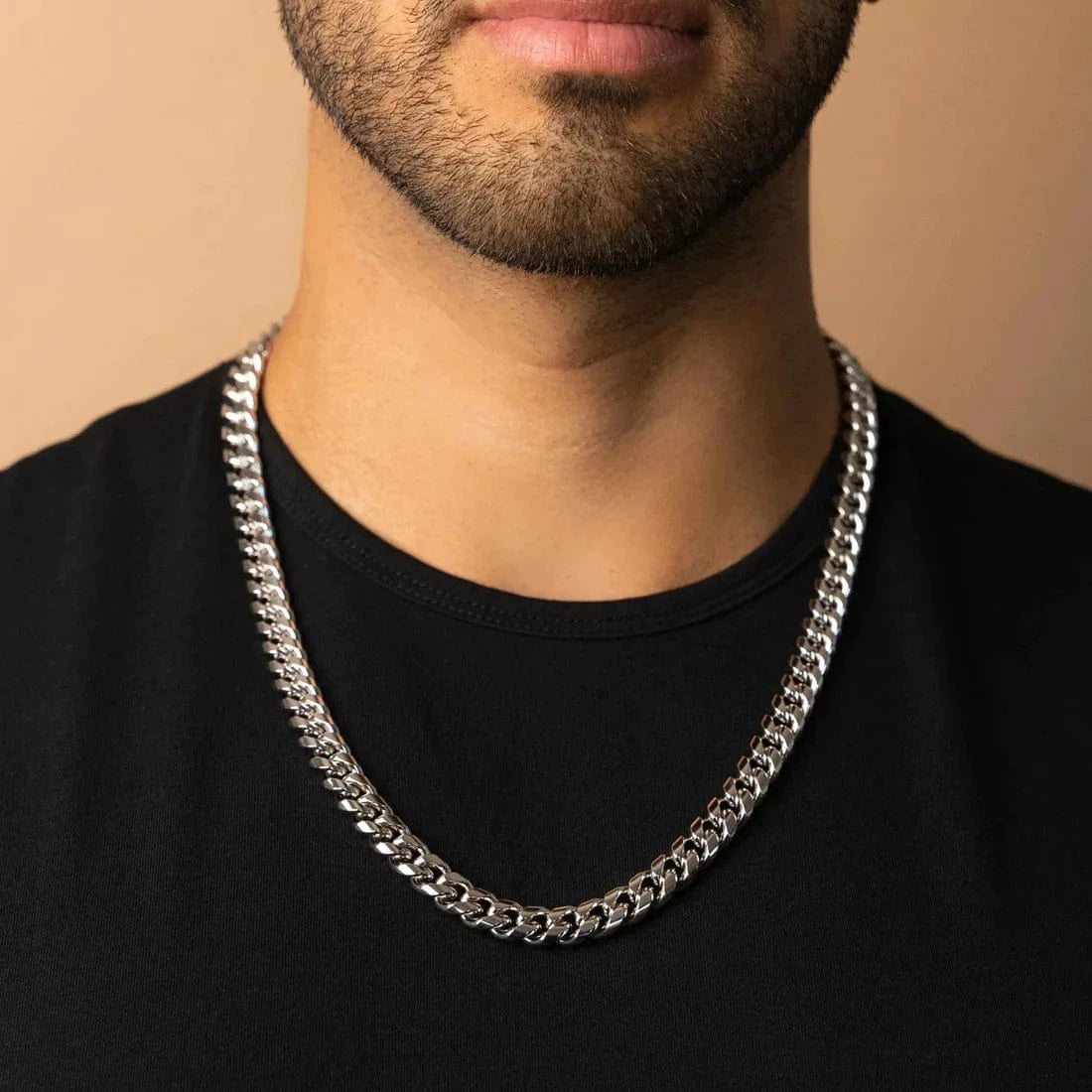 Drice Jewelry | דרייס תכשיטים שרשרת שרשרת חוליות 10 מ"מ לגבר | בצבע כסף