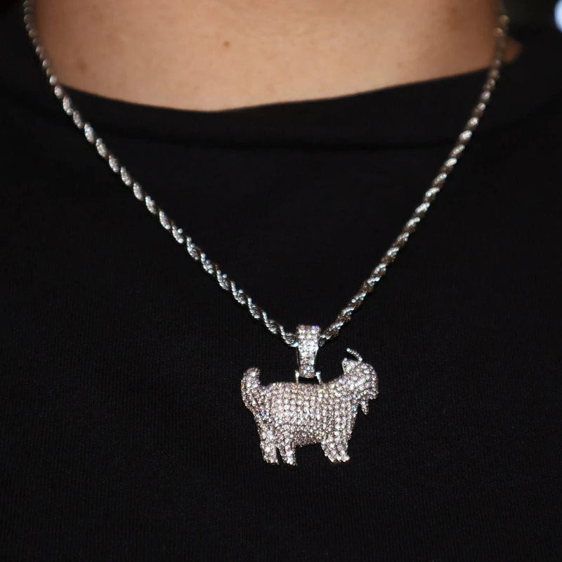 שרשרת אייס תליון גדי זהב לבן