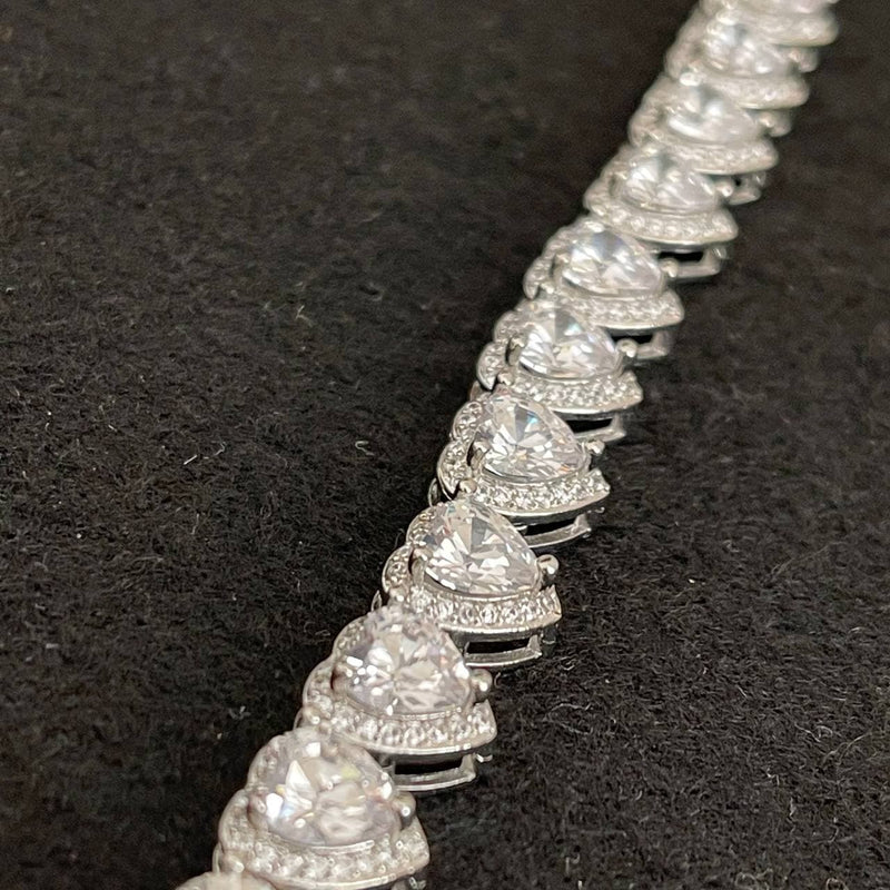 Drice Jewelry | דרייס תכשיטים צמיד לגבר צמיד לב יוקרתי בצבע כסף | צמיד משובץ