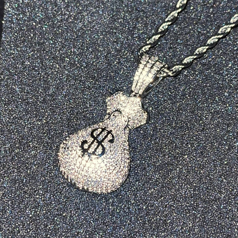 שרשרת שק כסף לגבר - כסף